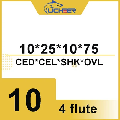 10d-10D UCHEER 1 шт. HRC45 4 флейты 8/10/12 мм Концевая фреза типа ЧПУ Инструменты сплав карбидная Вольфрамовая сталь Концевая фреза для резки металла cricut машины - Длина режущей кромки: 10d-10D