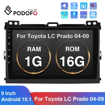 

Podofo Android 10.1 2Din Car Radio 9'' HD Mirror GPS Navigation Mulitmedia Player For Toyota LAND CRUISER Prado 120 2004-2009