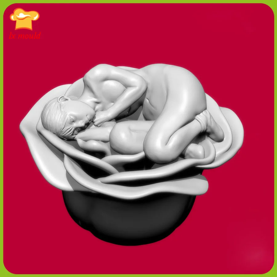 LXYY New Rose & Sleeping Beauty Soap Candle Silicone Molds for Home Decoration Aromatherapy Gypsum Chocolate Moulds | Дом и сад