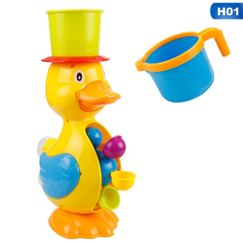 H01 Детские игрушки для душа, для ванны, милая утка, водяное колесо, игрушка Дельфин, детский кран для купания, распылитель воды, инструмент, тип колеса, игрушка без коробки - Цвет: H01