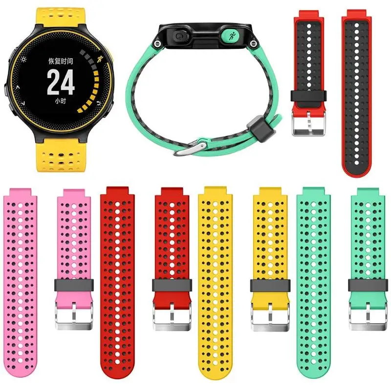 

Silicone Watchband Strap Replacement Comfortable Moderate Softness Durable for Garmin Forerunner 220 230 235 620 630