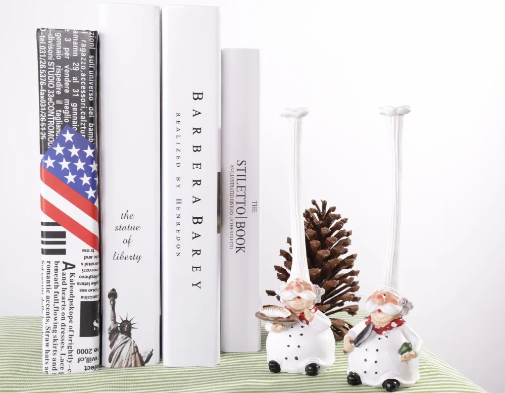VILEAD 20cm 28cm Resin High Hat Chef Figurines American Rustic Creative Kitchen Restaurant Home Decoration Ornaments Crafts Gift