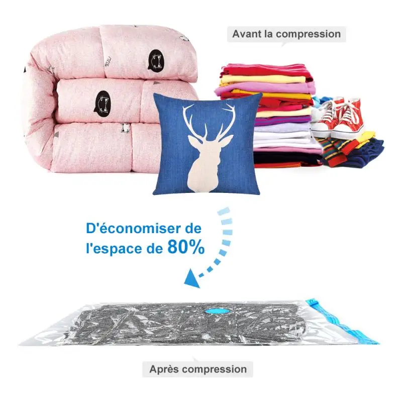 

20PCS Vacuum Bag Storage Bag Home Organizer Transparent Border Foldable Clothes Organizer Seal Compressed Travel Saving Bag HWC
