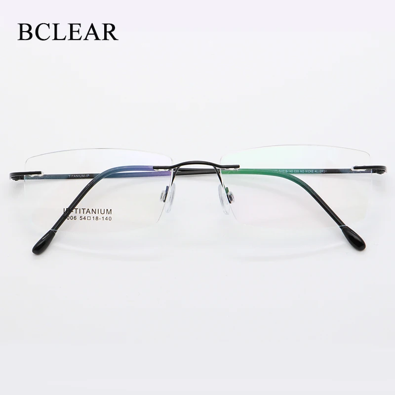 BCLEAR B Titan Brille Rahmen Männer 2021 Neue Frauen Randlose Rezept Platz Brillen Rahmen Myopie Optische Koreanische Brillen