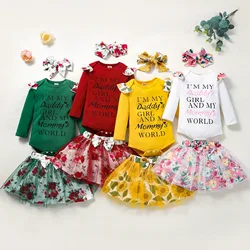 Vêtements de printemps princesse pour bébé fille, tenue pour nouveau né rose, 2 pièces 