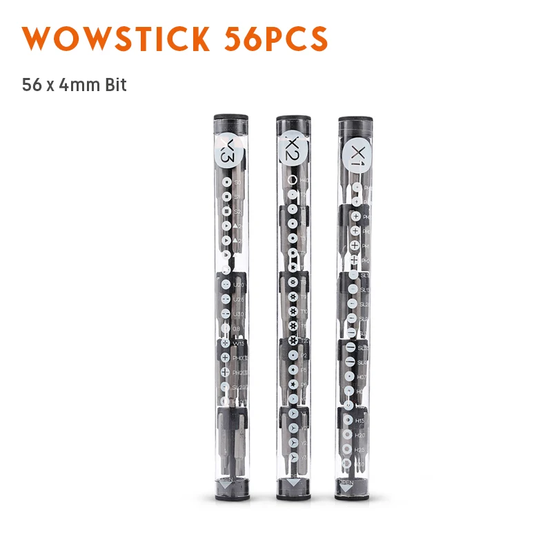 56pcs bits Wowstick Мини Ручной Аккумуляторный Электрический шуруповерт прецизионный Магнитный Отвертка Инструмент с универсальным множеством Бит Набор - Цвет: 56pcs bits