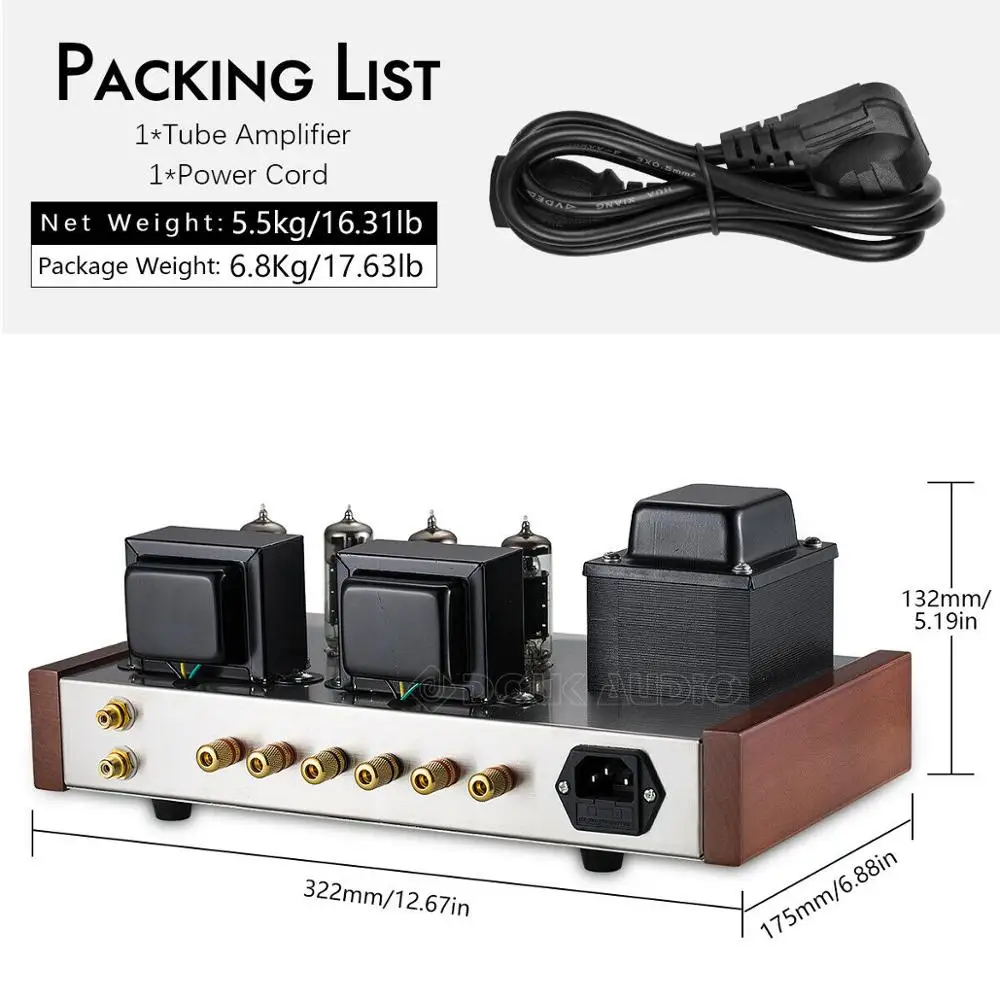 Douk аудио HiFi класс AB 6P1 клапан трубка, усилитель мощности Push-pull стерео аудио усилитель 12 Вт+ 12 Вт