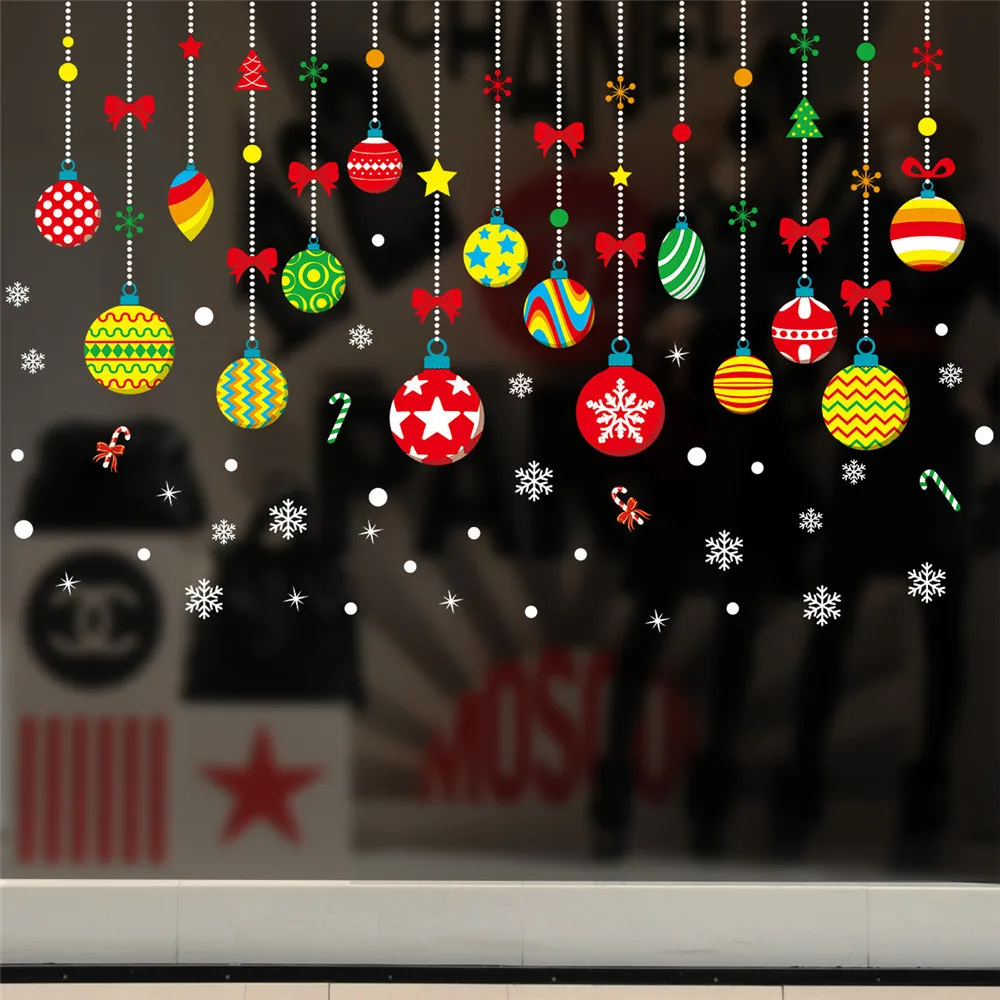С Рождеством домашняя Наклейка на стену комнаты Фреска Декор Наклейка съемная декоративная наклейка на стену окна L* 5