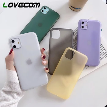 

LOVECOM Solid Color Phone Case For iPhone 11 Pro Max XR XS Max 6 6S 7 8 Plus X Soft Silicon Full Body Phone Back Cover Coque