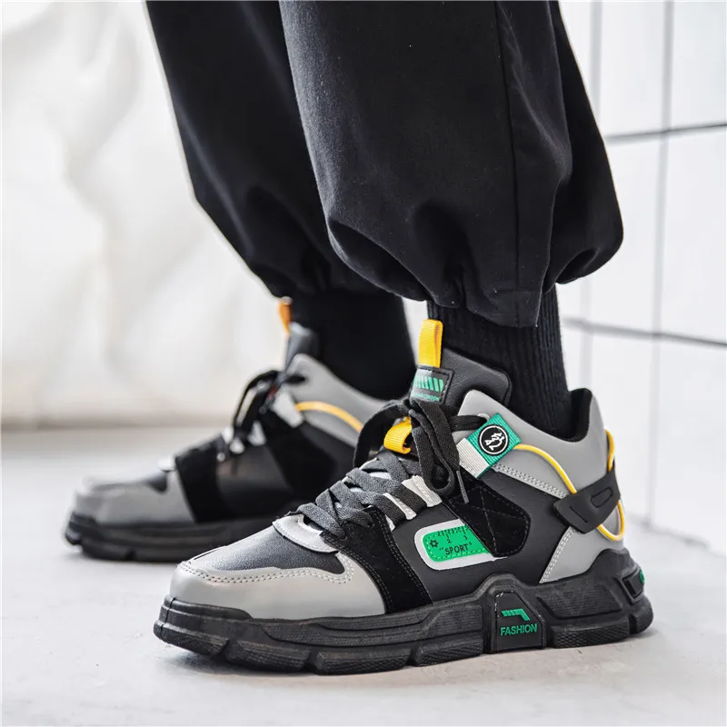 

Высокие мужские кроссовки, трендовая спортивная обувь для баскетбола, мужские кроссовки на толстой подошве, универсальная Повседневная зимняя мужская обувь