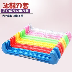 1 Pair Figure Skate Shoe Cover Ice Knife Blade Protector Sleeve Nylon PVC Cold-resistant Adjustable Anti-slide 5 Colors