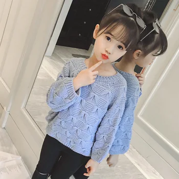 

winter Solid Girl Thick Hook Flower Design Knitted Bottoming Turtleneck Shirts Low Collar Pullover Sweater Christmas Gift ZL149