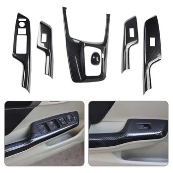 

1 Set Console Gear Shift Door Window Switch Cover Trim Fit For Honda Civic 9th 2012 2013 2014 2015