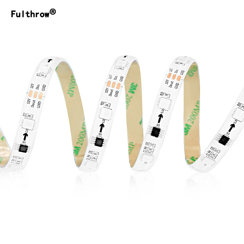 Светодиодная лента с музыкальным управлением 1 5 м 5050 RGB 30 светодиодов IC WS2811 DC12V для