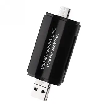 

3 In 1 Card Reader Writer High Speed Type-C OTG Micro USB Universal Mobile Phone