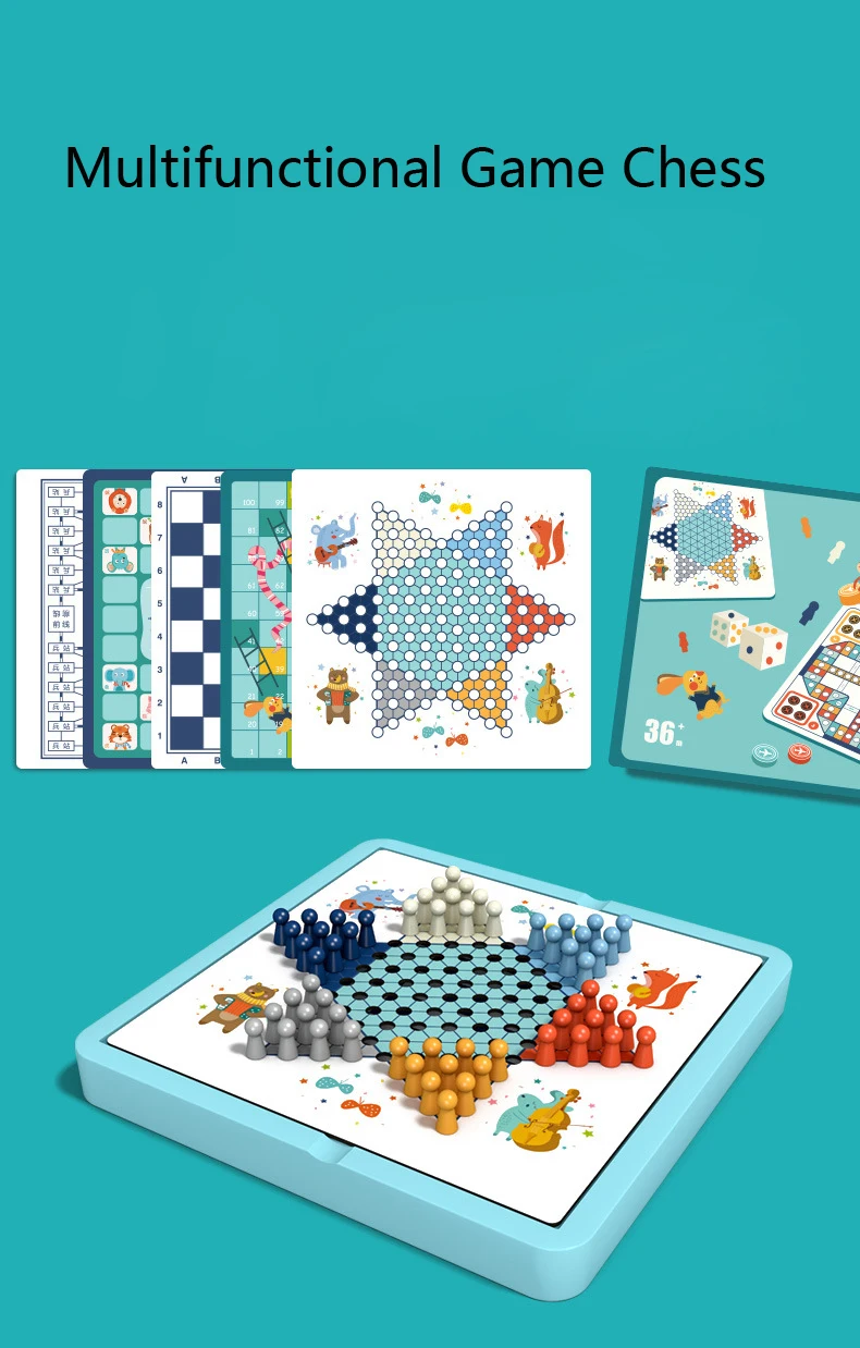 Летающие шахматы шашки Gobang Snake Chess животных игра на шахматной доске мульти