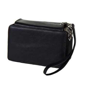 

PU Leather Storage Bag 72 Slots Large Capacity Portable Waterproof 4 Layers Students Zipper Closure Pencil Case Shockproof