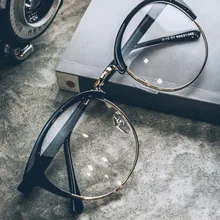 Новые 1 шт. винтажные очки с прозрачными линзами, полуметаллическая оправа, пылезащитные легкие декоративные очки FIF66