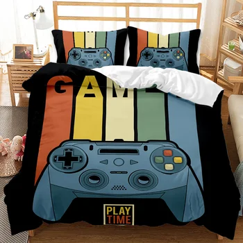 

Free shipping Game console 3D Quilt Duvet Doona Cover Set Single Double Queen King Print