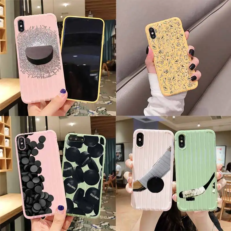 Hockey Trolley Suitcase Texture Phone Case IPhone 11 Pro Max X XS MAX 8 7 6S Plus Cute Candy Color Casing | Мобильные телефоны и