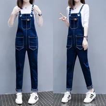 Новые женские Комбинезоны Свободные повседневные джинсовые комбинезоны женские s комбинезон женские джинсовые комбинезоны Осенние