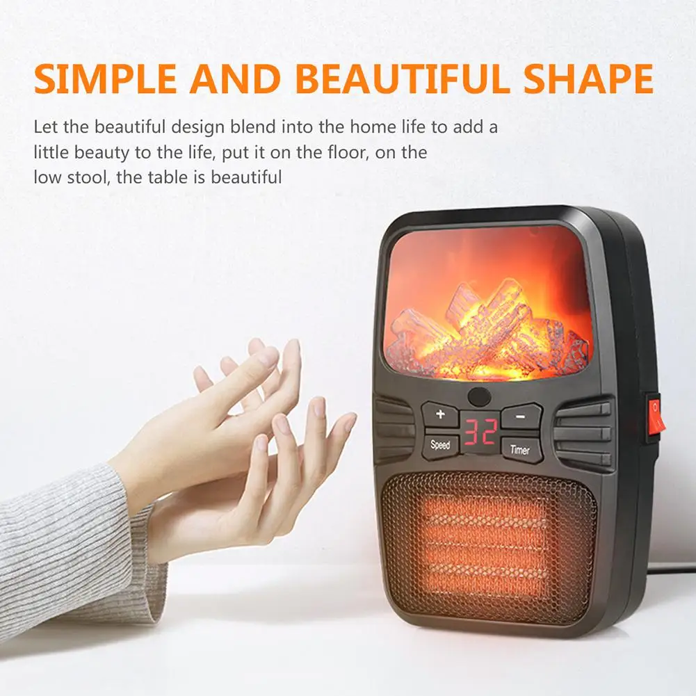 1000 Вт огневой нагреватель, настольный обогреватель, Электрический Теплый вентилятор, огневой нагреватель, небольшой регулируемый нагреватель для дома и офиса