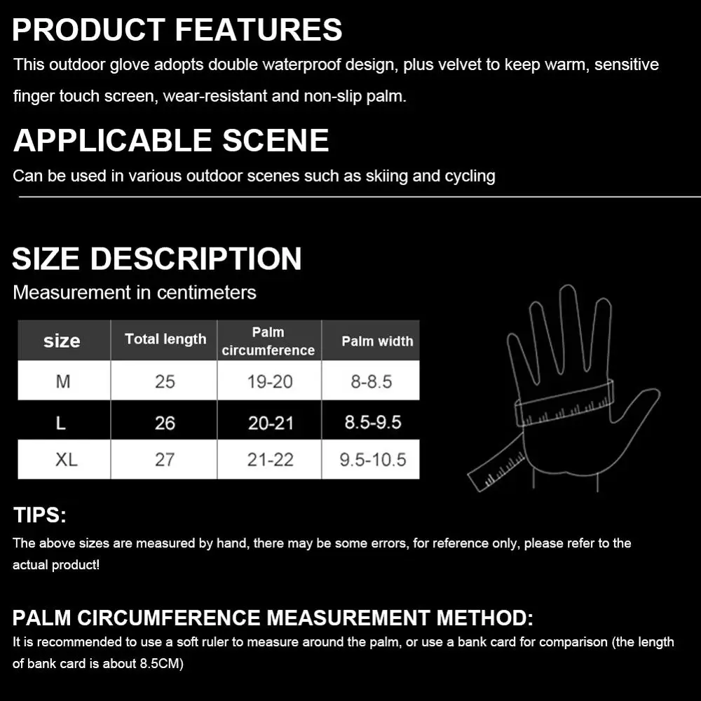 

Winter Anti-Slip Waterproof Upgraded Touch Screen Gloves Windproof Cycling Fluff Warm Gloves For Driving Running Cycling