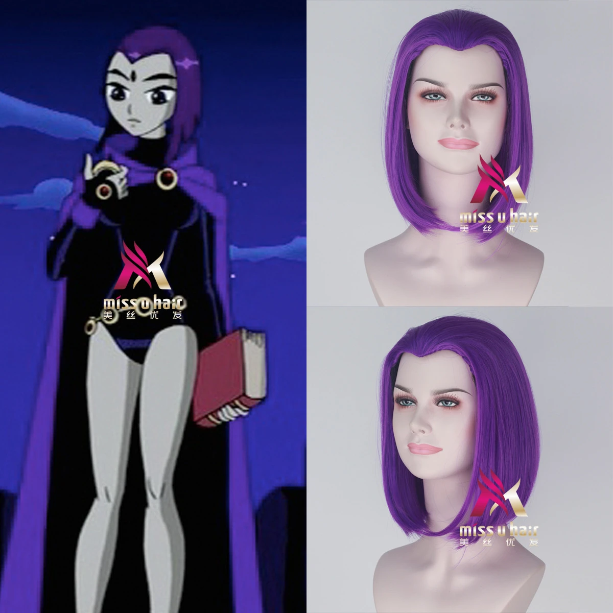 New Anime Hot Daily Stage Performance Halloween Teenager Titan Crow Back  Head Purple Short Hair Cosplay Suit|Game Costumes| - AliExpress
