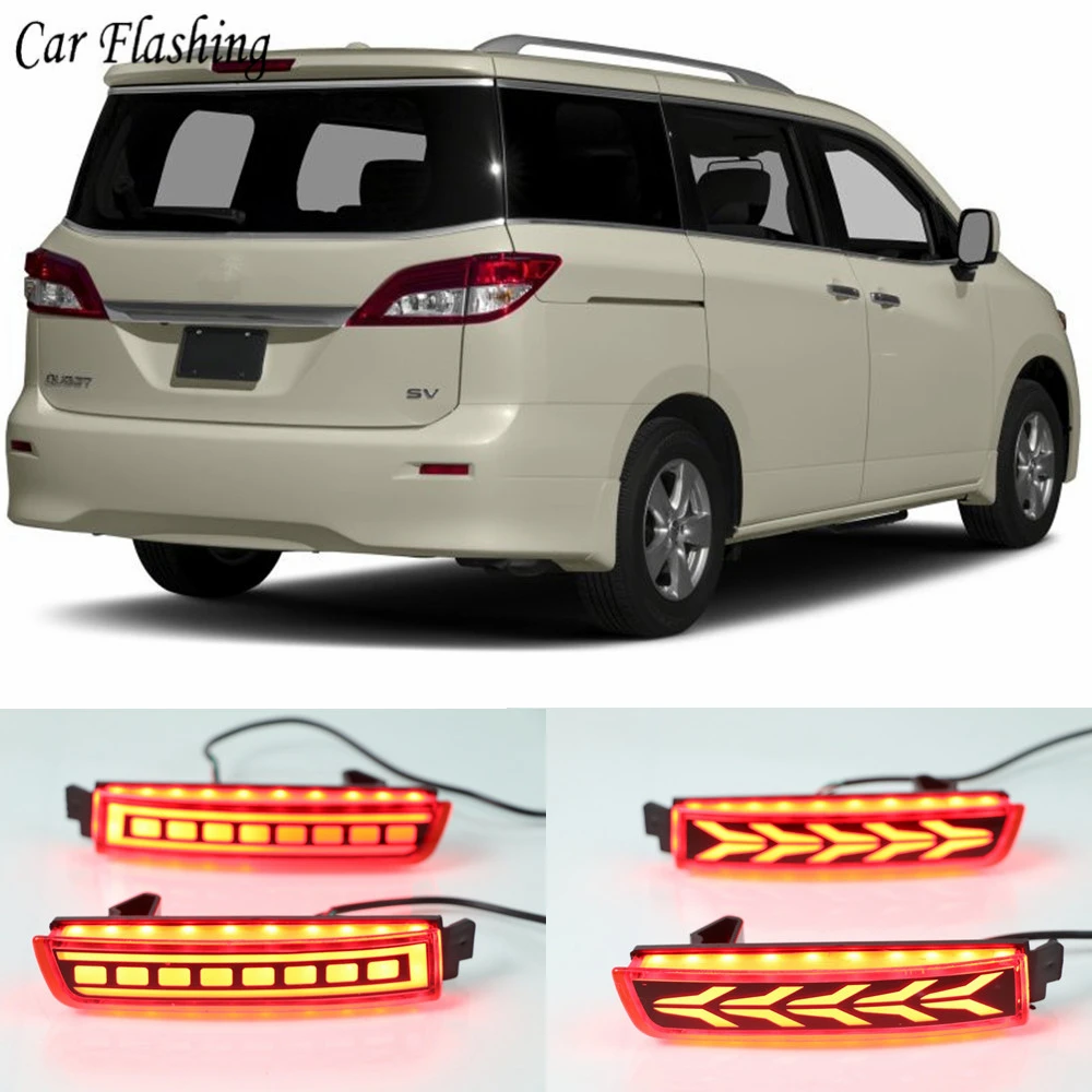 2PCS Car LED Rear Fog Lamp Brake Light Rear Bumper Decoration Lamp For