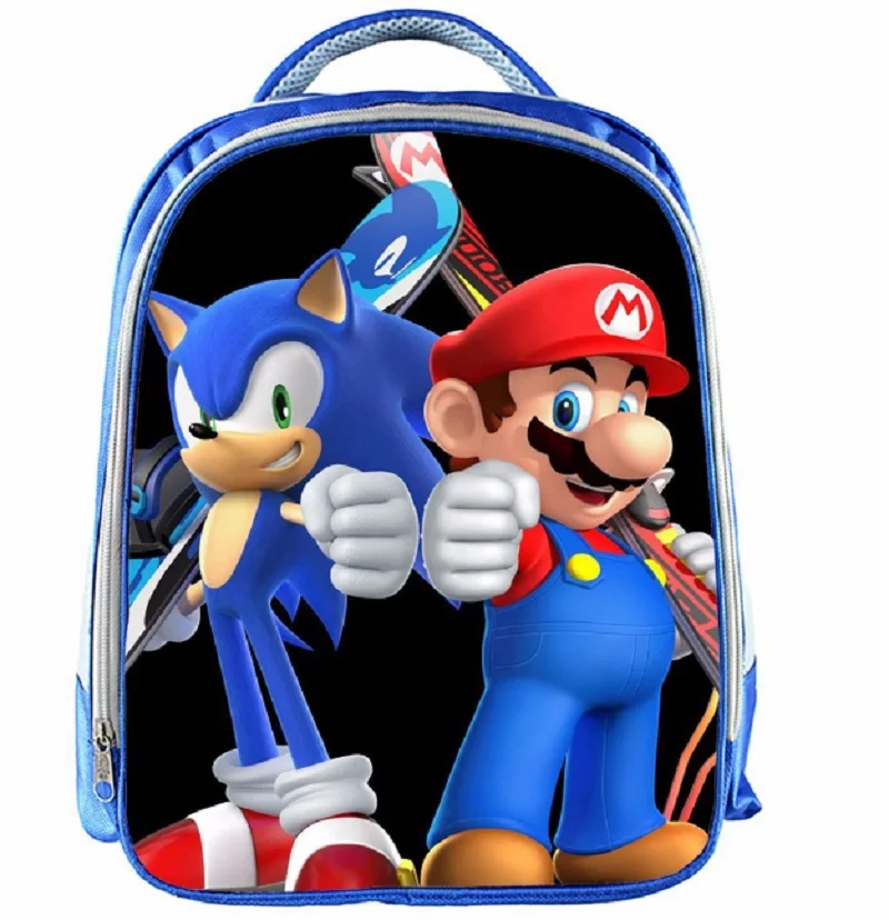 13 дюймов Марио Рюкзак Дети мультфильм Sonic рюкзаки мальчики девочки Школьный