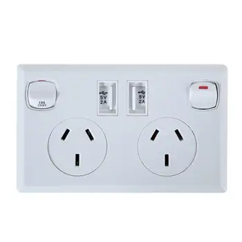 

Smart Home 2.1A Dual USB Port Wall Charger Adapter Double USB Australian AU Plug Wall Socket Home Power Point Supply Plate