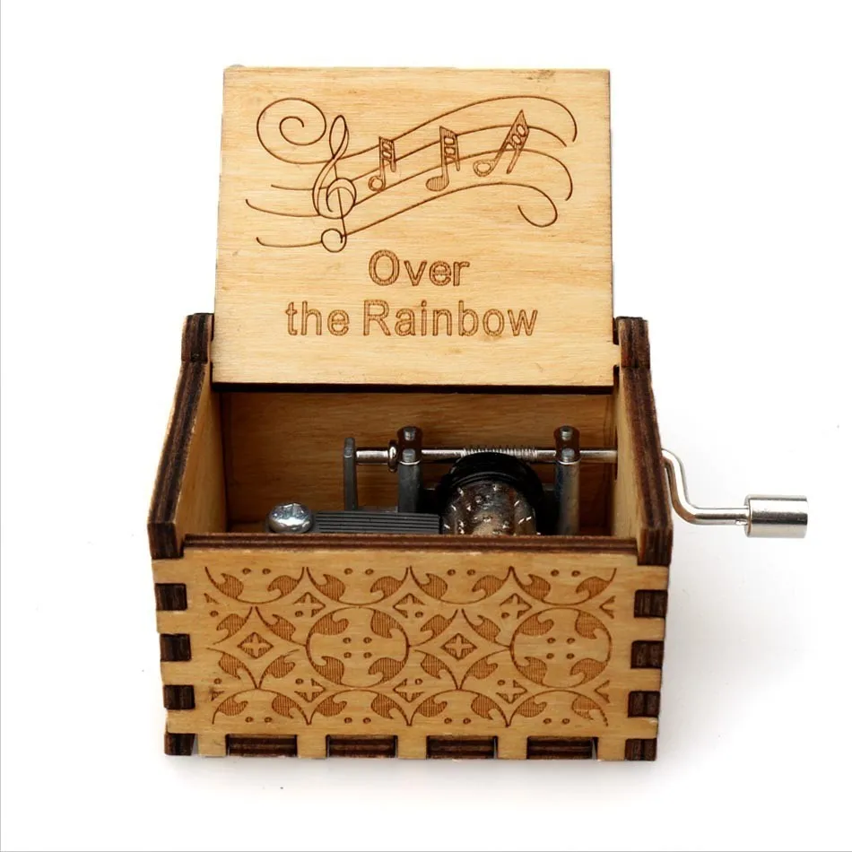 

High Quality Wood Music Box Simpson Caixinha De Musica Island Princess Star Wars RainBow Birthday Party Christmas Gift