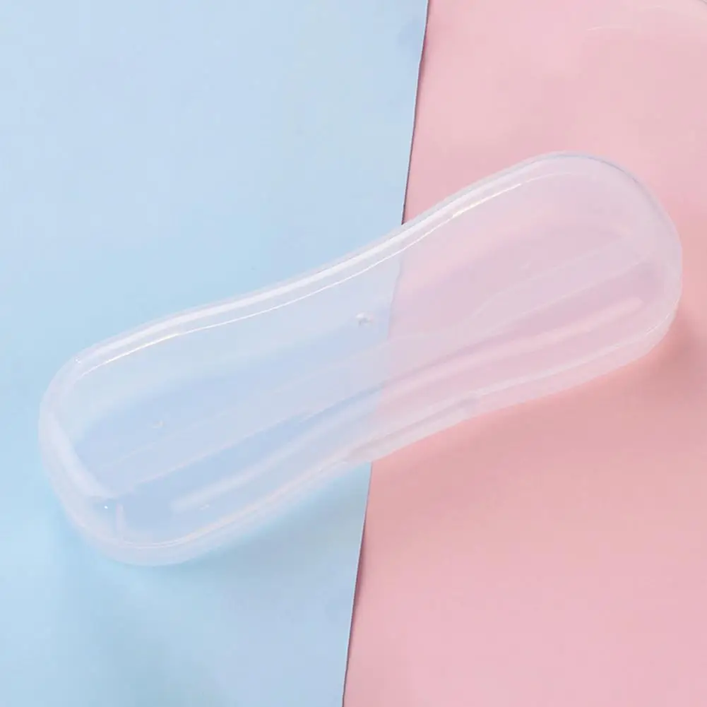 Baby Tableware Storage Box Transparent Portable PP Spoon Fork Storage Box Dust-proof Mini Box for Children's Daily Necessities