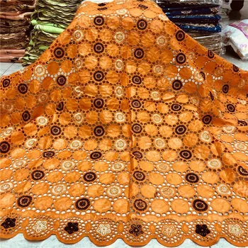 

100%cotton embroidered lace fabric for women 2020 high quality lace african bazin riche fabric jacquard brocad lace L17-55