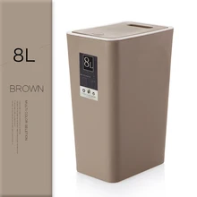 

Trash Can Waste Bin For Kitchen Bathroom Toilet Narrow Type Trash Living Room Paper Basket Garbage Bin With Lid Kitchen Storage