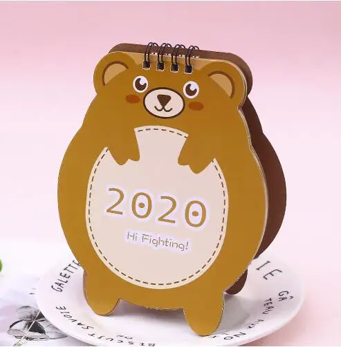 Bear 15cm x 13cm 7-,12 каваи Настольный календарь животное мышь Кот медведь стол календаарио подарок на день рождения школьные офисные канцелярские принадлежности - Цвет: Bear 15cm x 13cm