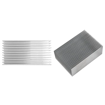 

2 Pcs Silver Tone Aluminium Radiator Heatsink Heat Sink, 100 X 50 X 30mm & 100 X 69 X 36mm