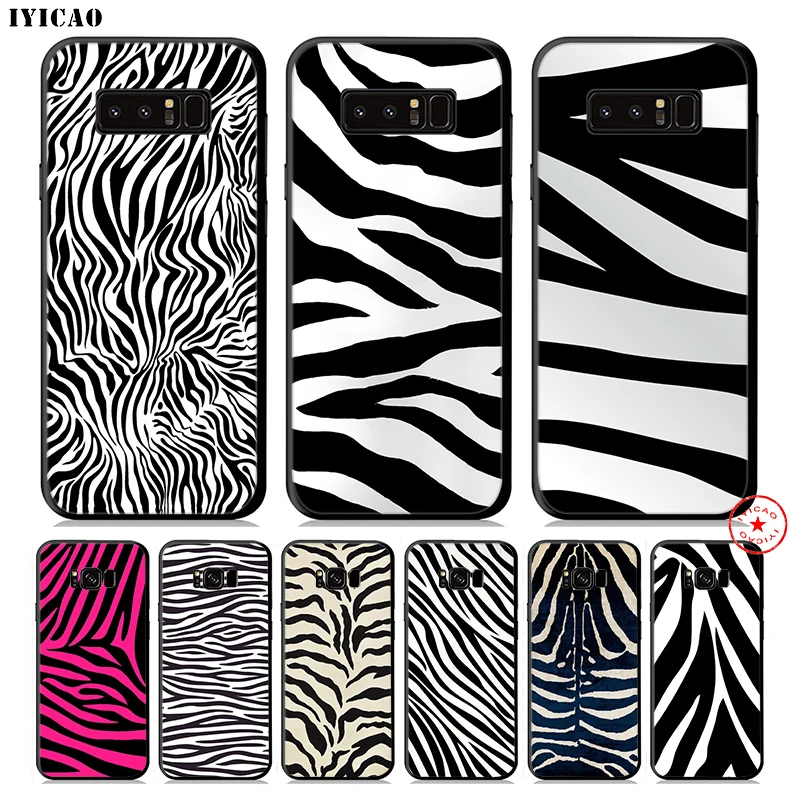 IYICAO Zebra Stripe Design Soft Phone Case for Samsung Galaxy S10e S10 S9 S8 Plus S6 S7 Edge Note 10 9 8 |