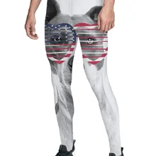 День Независимости американский флаг с очками собачий праздник брюки мужские влагоотводящие модные вечерние с высокой талией