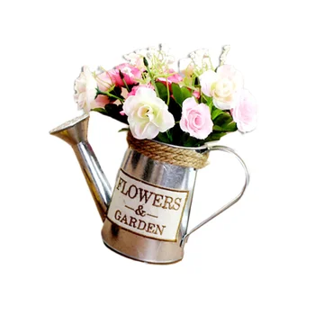 

1Pc Vintage Vase Home Ornament Iron Container Creative Flowerpot for Hotel Home Room