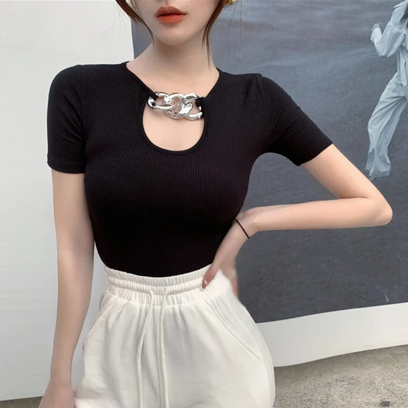 DAXIN Women T-Shirt Summer Korean Style  Neck Tops Short Sleeve Casual Ladies Streetwear Tops blusas y camisas chemise 1