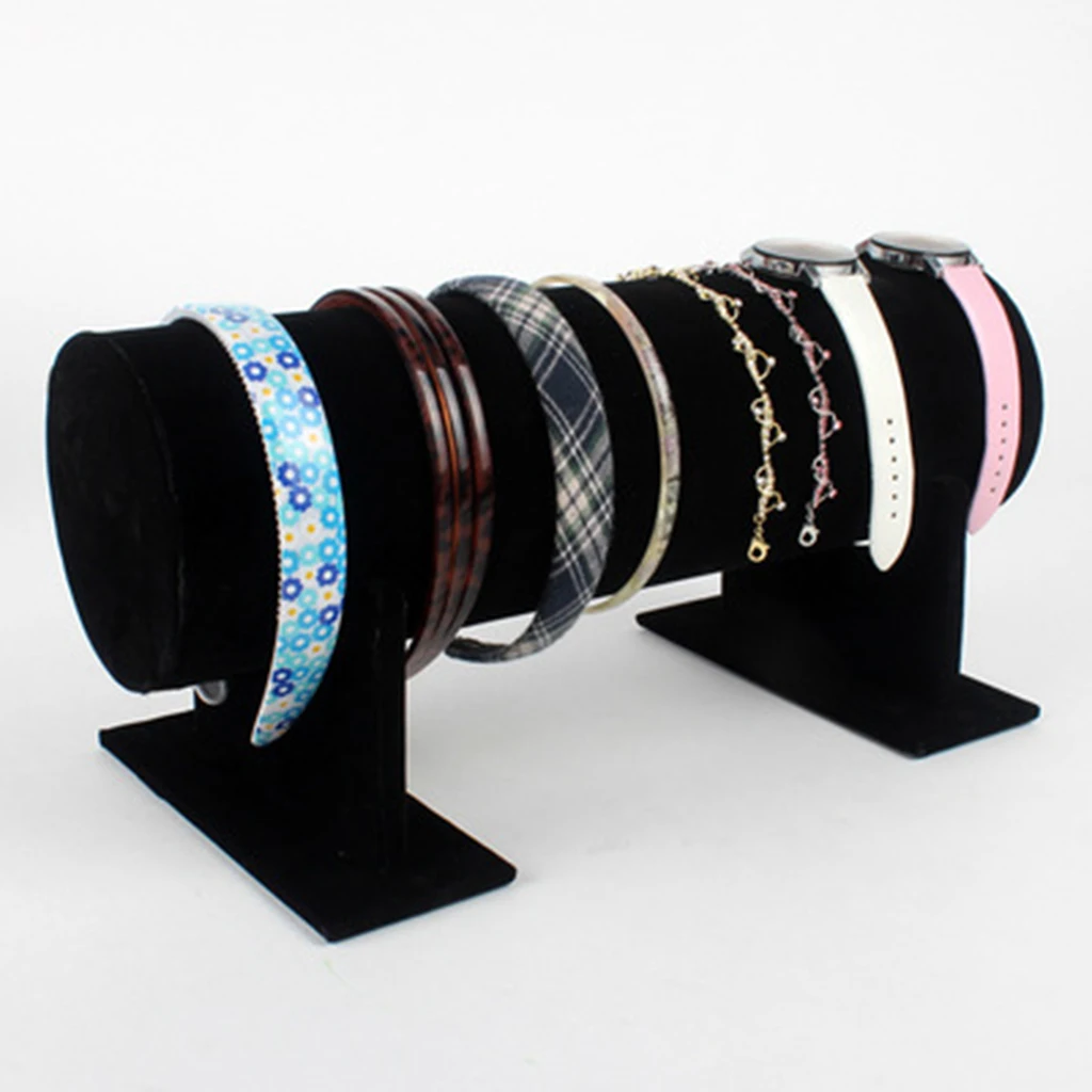 Fashion T Bar Headband WatchNecklace Jewelry Holder Display Rack for Shop Counter Desktop