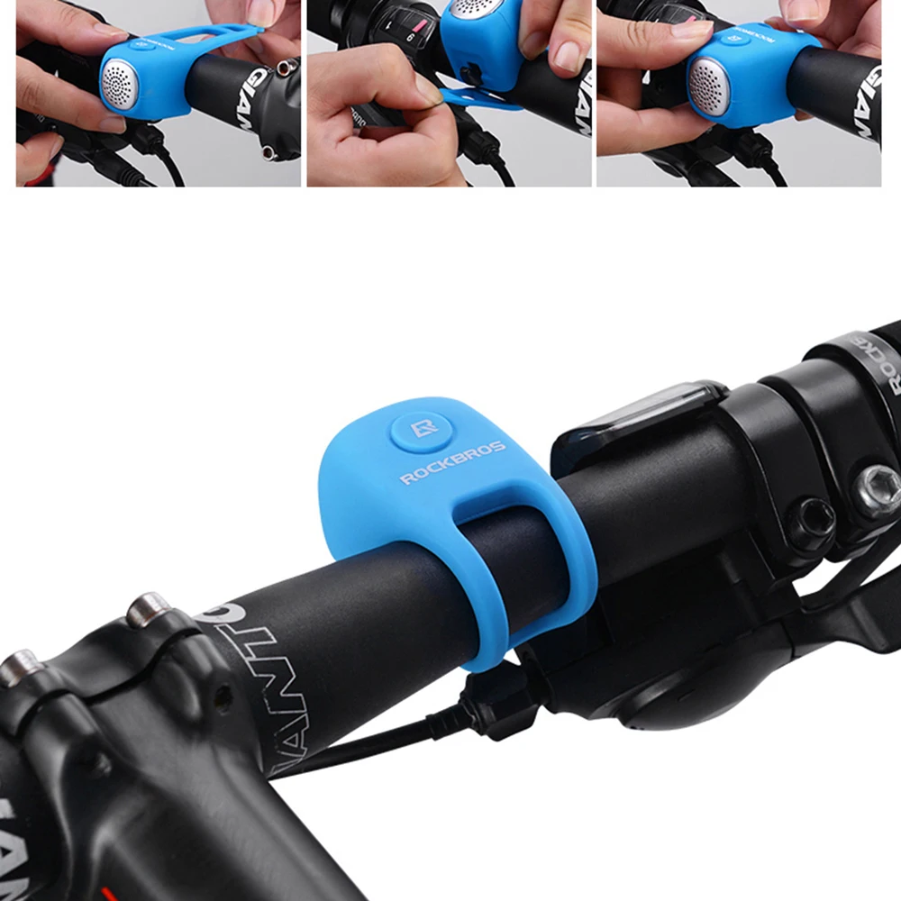 ROCKBROS Silica gel Shell Ring Saving Bell Bicycle Accessory Electric Cycling Bells Horn Rainproof MTB Bicycle Handlebar Bell