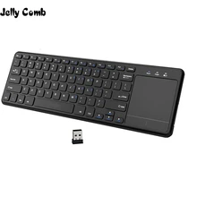 Jöle tarak TouchPad ile 2.4G kablosuz klavye PC faresi dizüstü akıllı TV kutusu ince Mini kablosuz klavye için android iOS