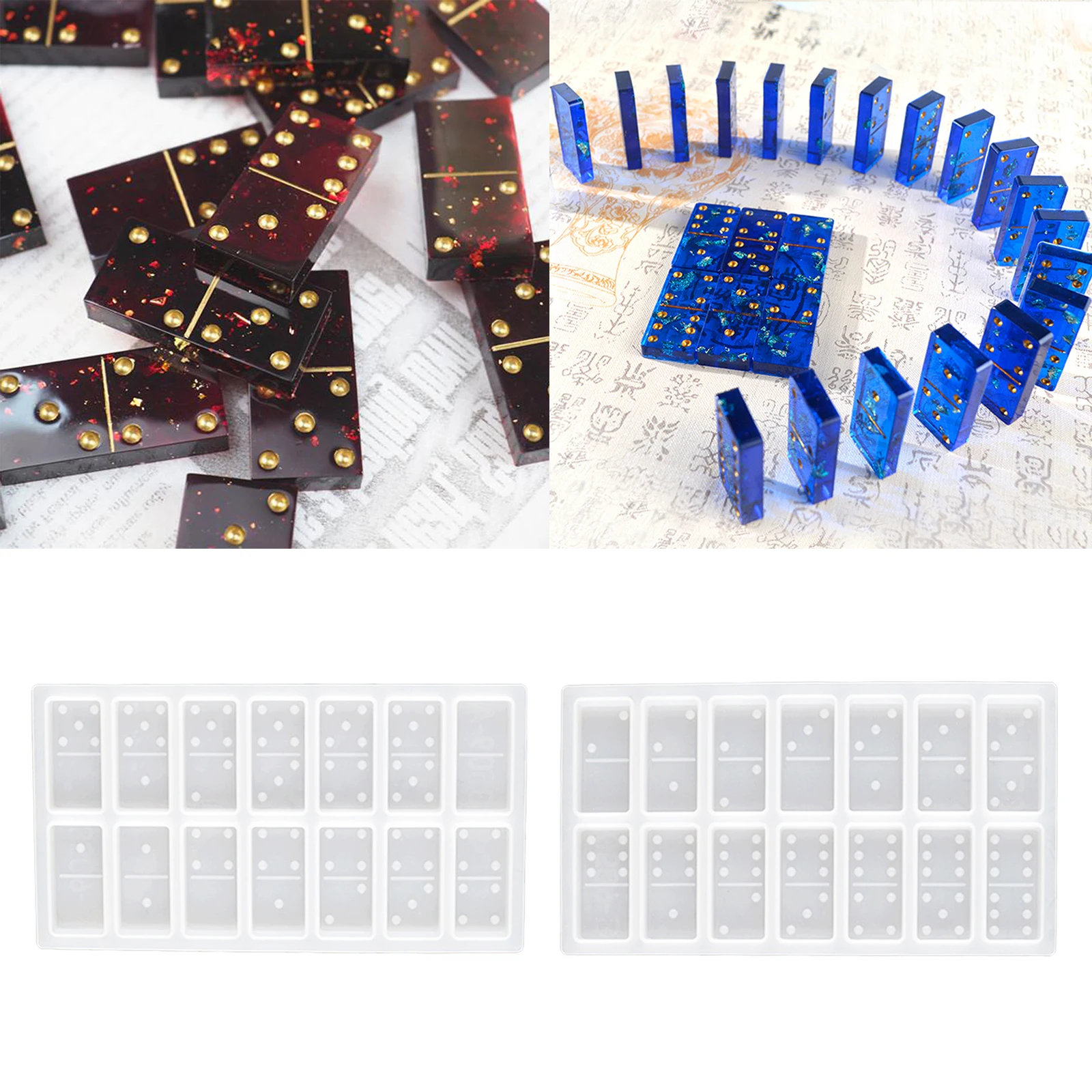 Silicone Mold DIY Dominoes Games Toy Craft for Resin Casting Mould Soap Making