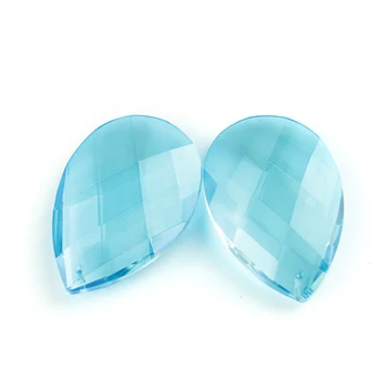 

38mm/50mm Aquamarine Tear Drop Glass Crystal Prism DIY Pendant Chandelier Jewelry Suncatcher Space Faceted