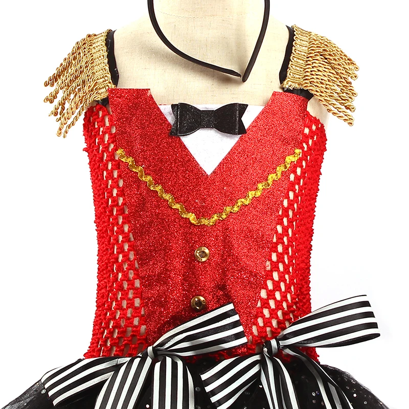 Full Length Sparkly Ringmaster Inspired Girls Tutu Dress Kids Birthday Party Pageant Halloween Costume Girl Circus Fancy Dress (15)