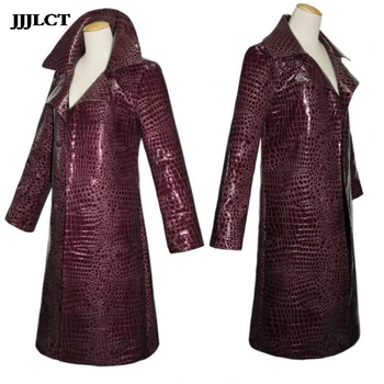 

Cosplay costume jerry de lato coat trench coat suicide squad X task force clown male purple leather