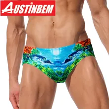 Austinbem Sungas De Praia Ho мужские s сексуальные цветные с цветочным принтом треугольные облегающие мужские боксерские спортивные трусы шорты для плавания 218