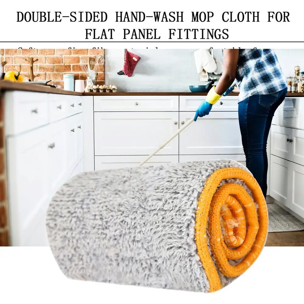 

38CM Practical Double Sided Non-Hand Washing Mop Cloth Soft Superfine Fiber Replacement Mop Head Cloth Floor Cleaning Tool New